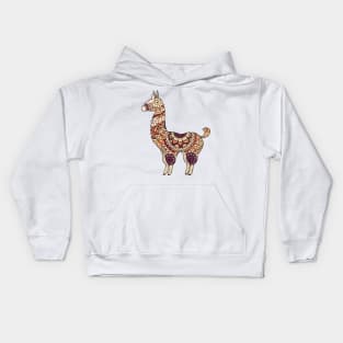 Cute doodle lama Kids Hoodie